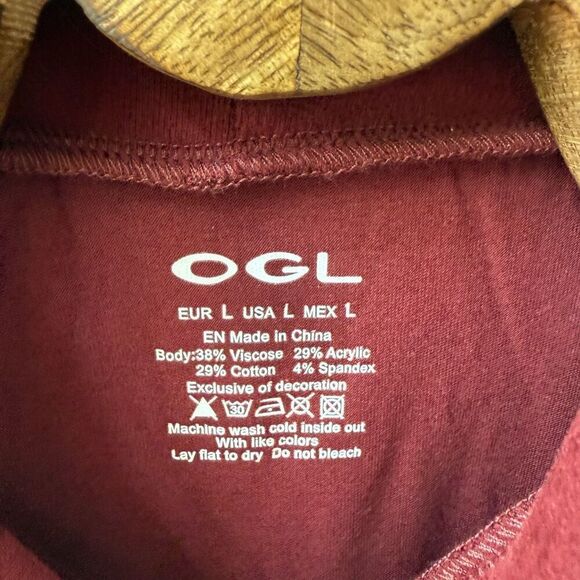 NWT OGL Burgundy Mock Neck Cropped Tank L - Picture 5 of 6